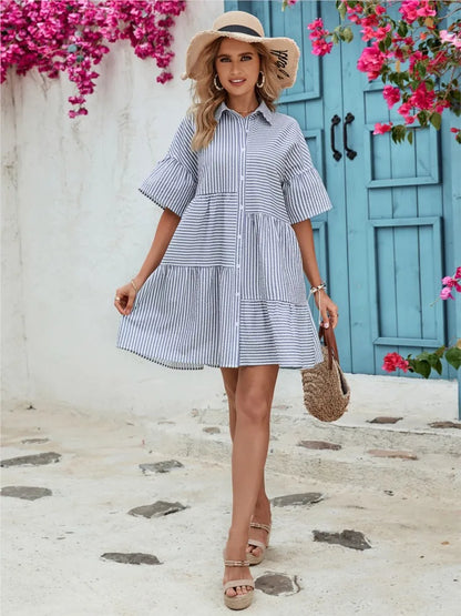 Viviene | Breezy Striped Elegance Dress