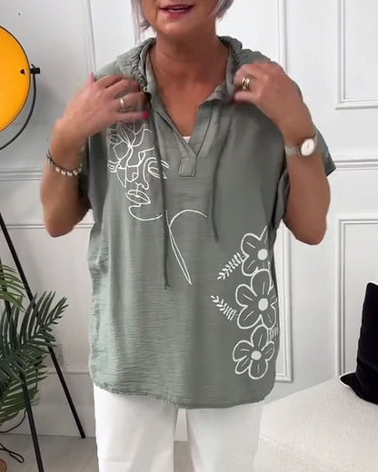 Lory | Floral Hooded Blouse